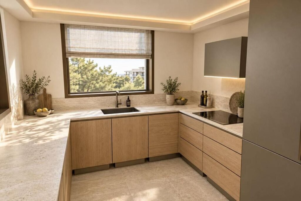 Palangos apartamentų B virtuvė